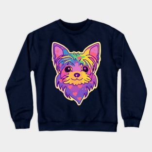 Yorkshire Terrier Rainbow Dog Lover Yorkie Crewneck Sweatshirt